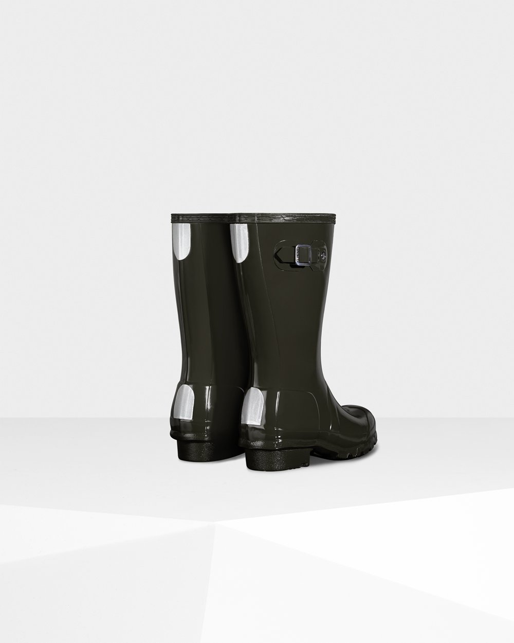 Hunter Original Big Gloss Rain Boots - Sale Kids Dark Olive - KQSTZC631